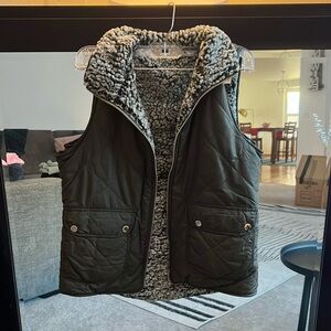 Army Green Fleece Reversible Puffer